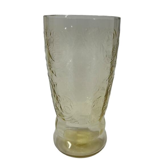 Vintage Federal Yellow Madrid Depression Glass Plates & Tumbler Glass - Picture 7 of 8